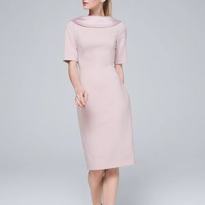 White House Black Market Satin Collar Sheath Dress